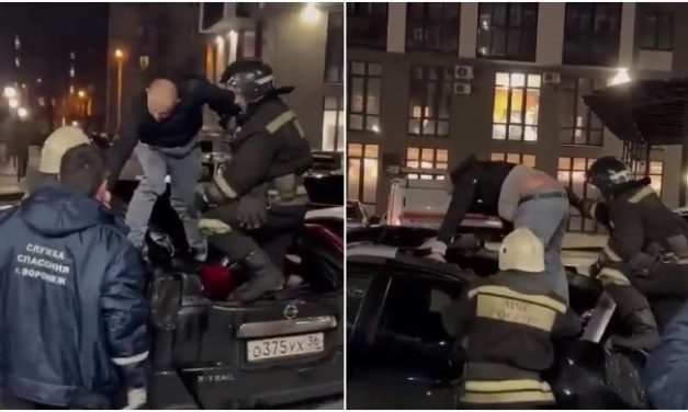 (VIDEO) NAUČNICI OVO NE MOGU DA OBJASNE! Pijani Rus pao sa 19. sprata na automobil, vozilo kompletno UNIŠTENO, a on…